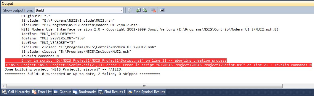 Output Window in Visual Studio