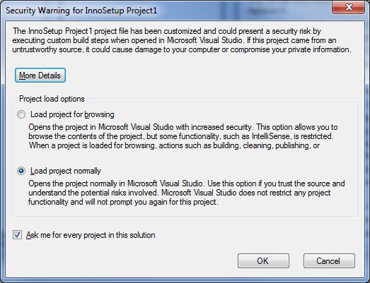 inno setup security warning