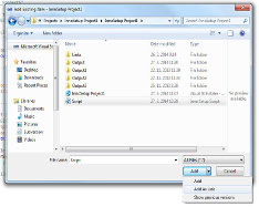 Adding files as link to project