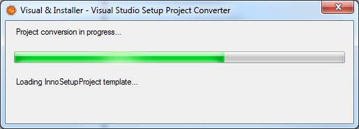 Progress of converting .vdproj file to installer